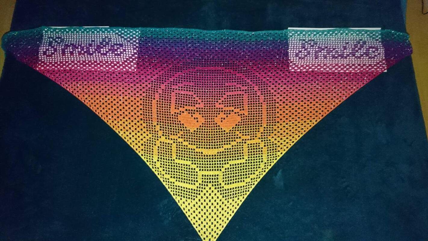 Motivtuch "Smile", Dreieckstuch, Häkelanleitung