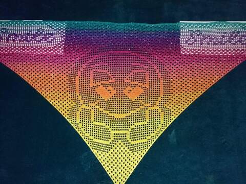 Motivtuch "Smile", Dreieckstuch, Häkelanleitung