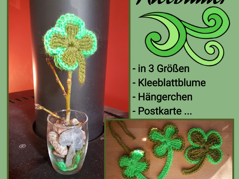 Kleeblatt - Blätter - Blume - Hängerchen - Postkarte