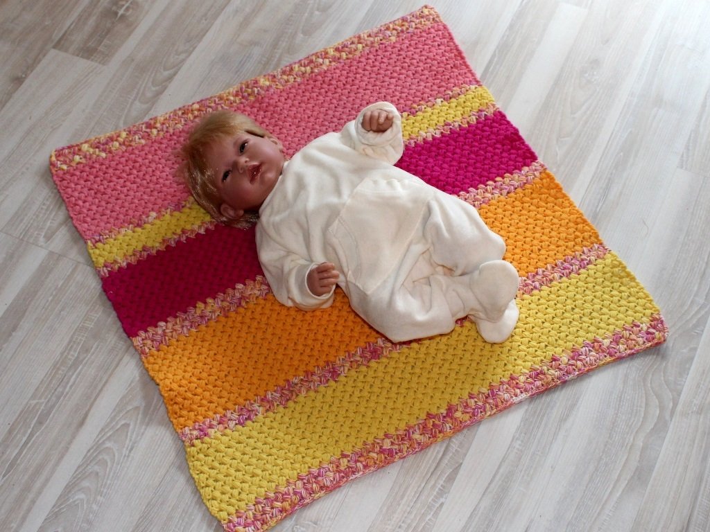 Häkelanleitung Babydecke, Plaid, Spieldecke, Krabbeldecke, größenvariabel - Bild 15