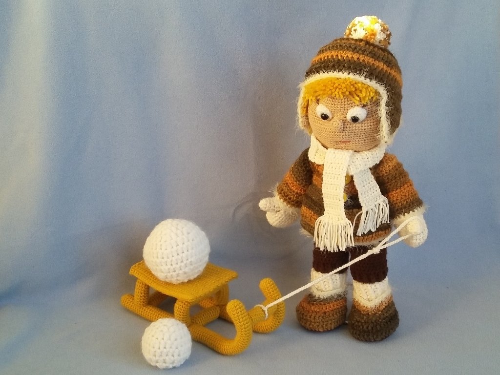 Häkelanleitung Puppe, Winterjunge Anton