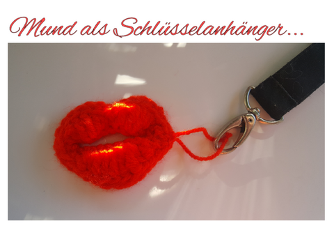 Mund Schlüsselanhänger, Applikation, Scherzartikel...