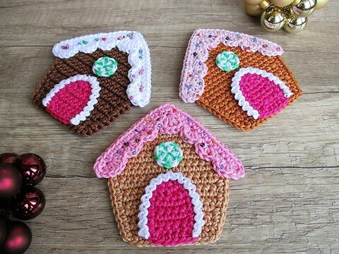 Häkelanleitung Anhänger Lebkuchenhaus