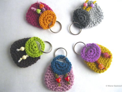 Täschchen „Rucksack“ für Einkaufschip, Schlüsselanhänger, Taschenbaumler