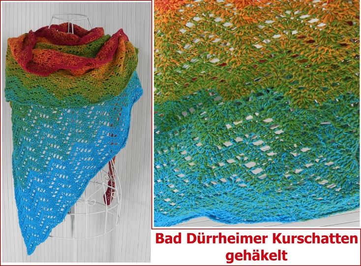 Tuch "Bad Dürrheimer Kurschatten gehäkelt" mit 1 BOBBEL-COTTON von Woolly Hugs
