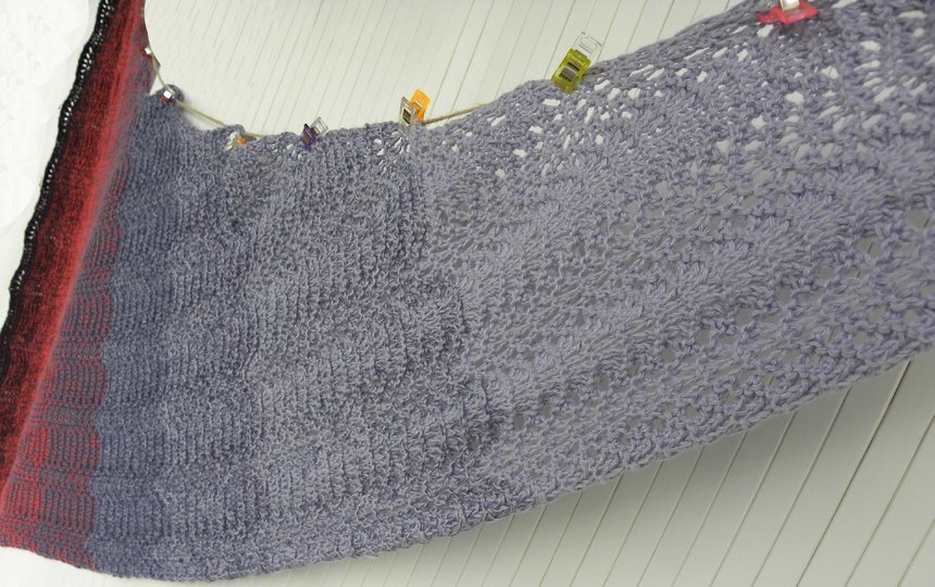 Tuch "Bad Dürrheimer Kurschatten gestrickt" mit 1 BOBBEL-COTTON von Woolly Hugs