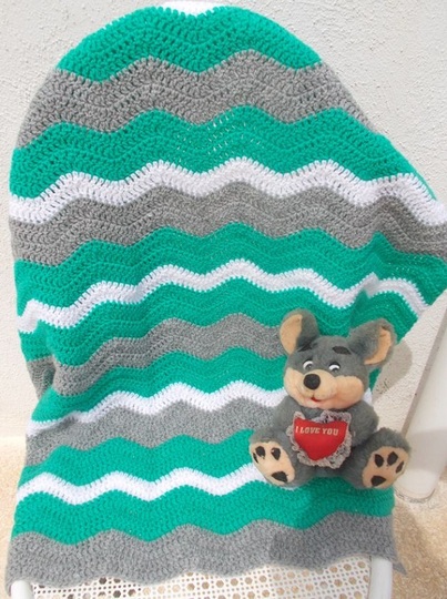 Häkelanleitung Babydecke mit Zackenmuster