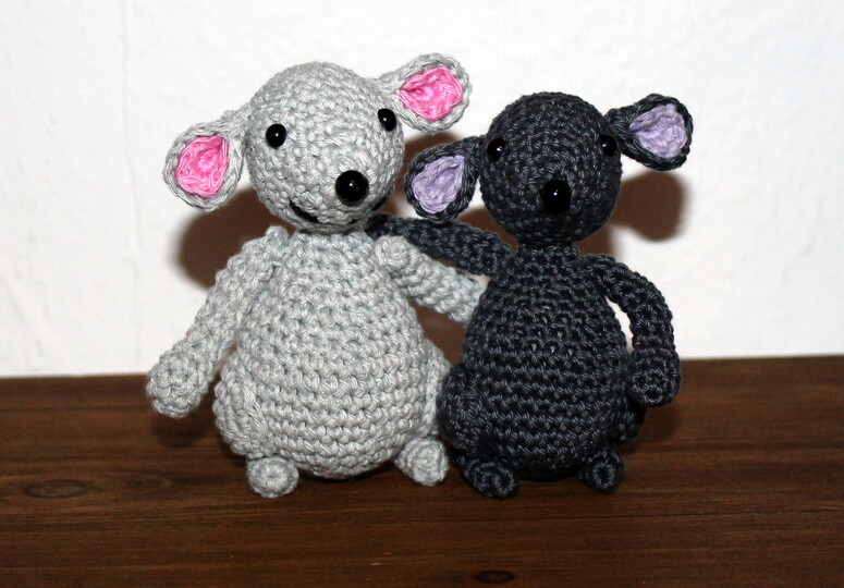 Maus häkeln – kleine Kuschelmaus mit großen Ohren (deutsche Anleitung)