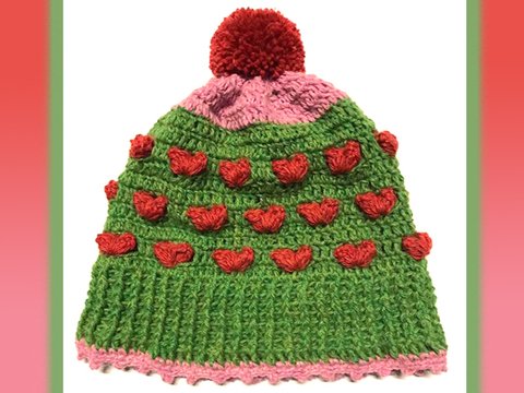 süße Herzileinmütze