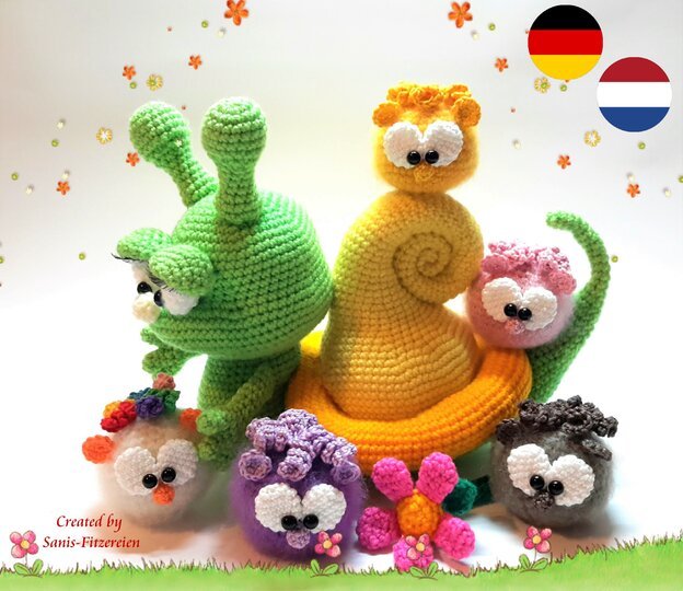 Häkelanleitung Schneckchen und die Pommelis