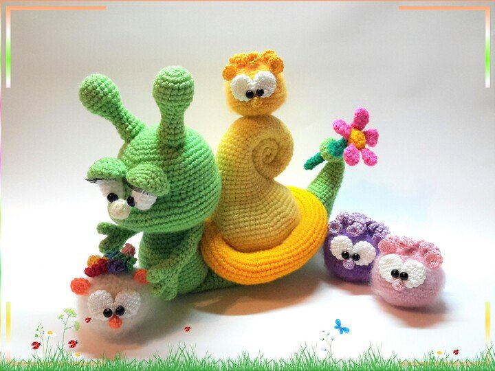 Häkelanleitung Schneckchen und die Pommelis