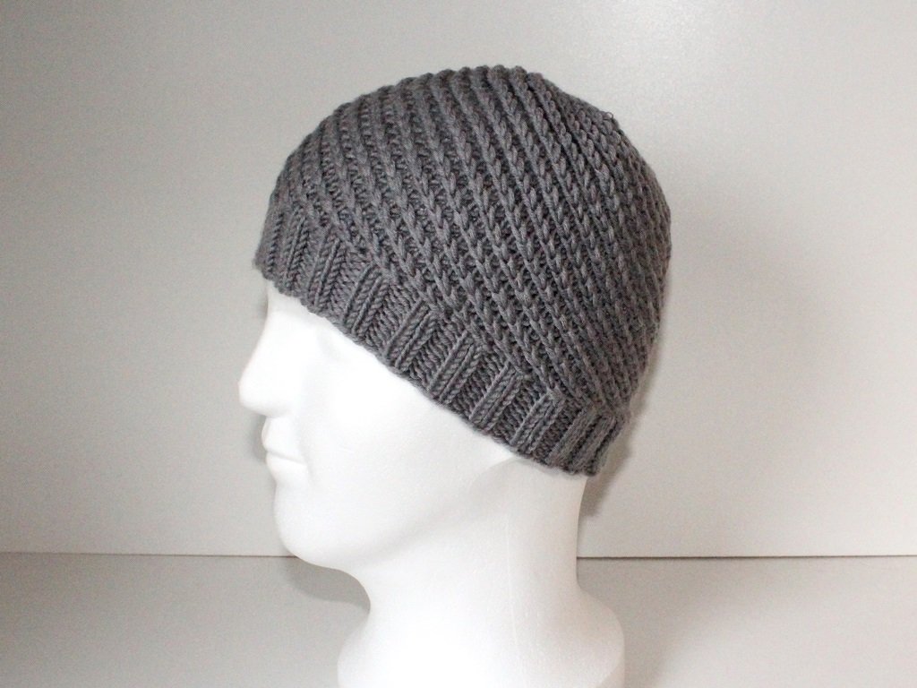 Strickanleitung Beanie, Mütze unisex für Männer und Frauen, Spiralmuster, KU ca. 54 - 58 cm - Bild 2