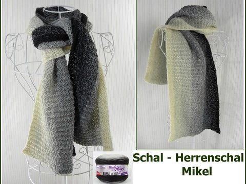 Schal - Herrenschal - Mikel - mit 1 BOBBEL-Merino gestrickt