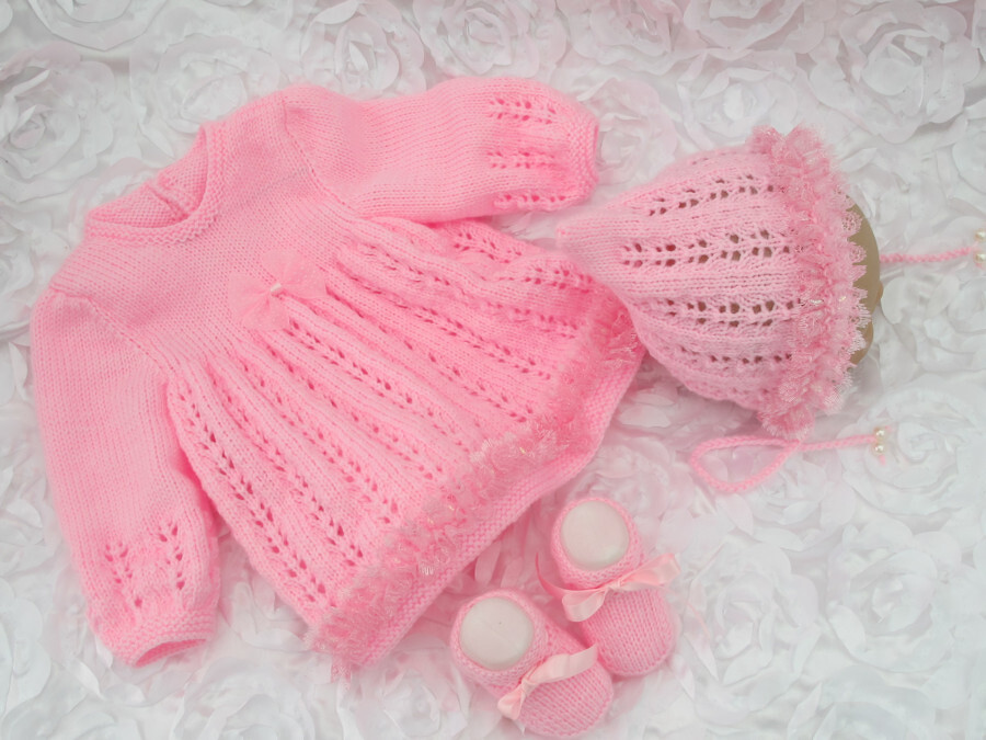 Strickanleitung Modell Julie 3-teilig Gr. 48/50 Babyset