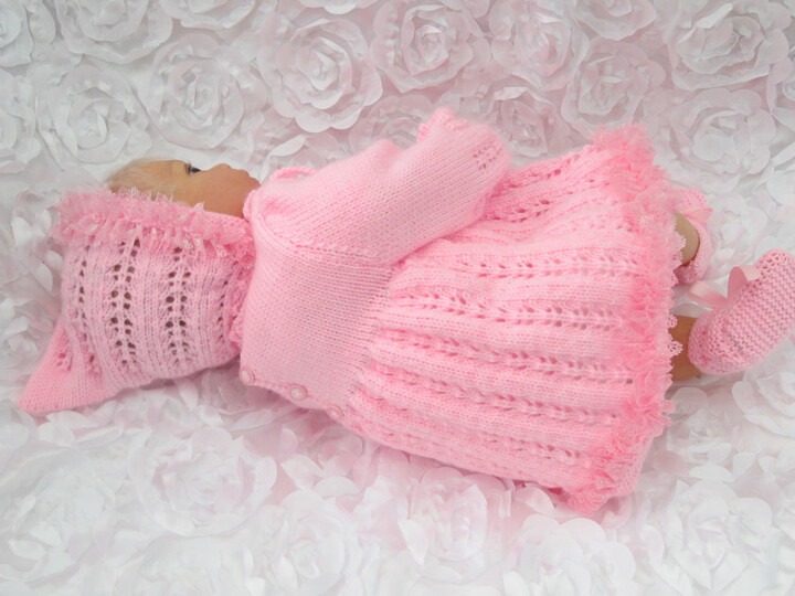 Strickanleitung Modell Julie 3-teilig Gr. 48/50 Babyset