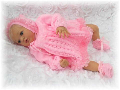 Strickanleitung Modell Julie 3-teilig Gr. 48/50 Babyset