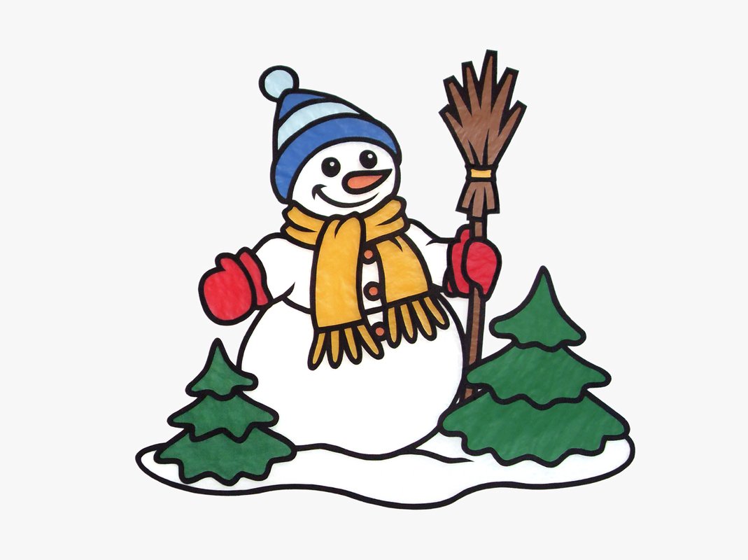 Fensterbild – Schneemann – Bastelvorlagen mit Anleitung