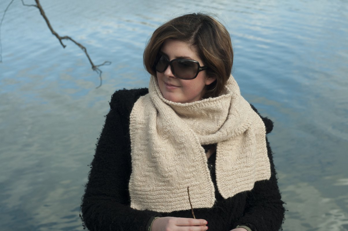 Strickmuster Schal im Strukturmuster "Piz"