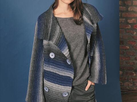 Gehäkelter Cardigan im reliefartiger Optik