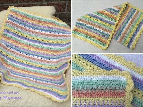 Häkelanleitung für Babydecke in Pastellfarben