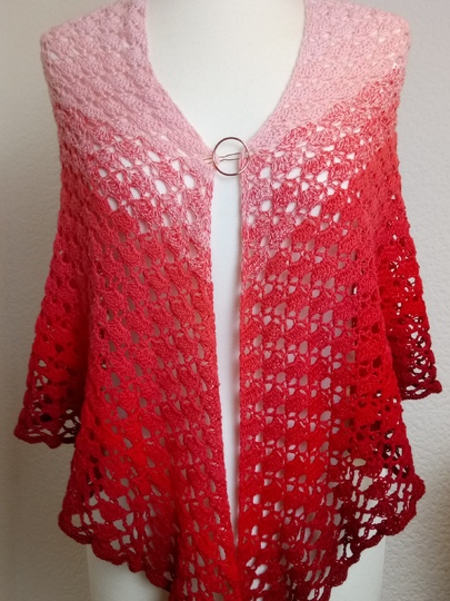 Häkelanleitung Dreieckstuch "Morgenröte" aus einem Bobbel 1000m, 3-fädig