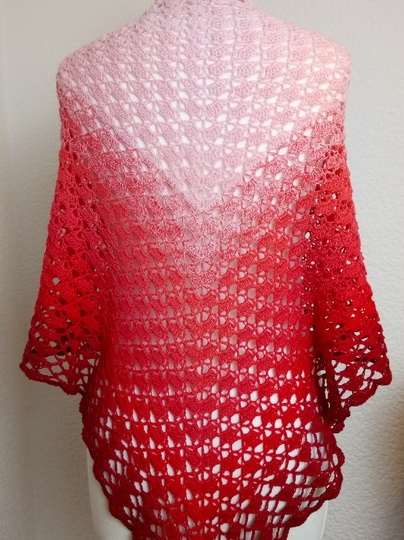 Häkelanleitung Dreieckstuch "Morgenröte" aus einem Bobbel 1000m, 3-fädig