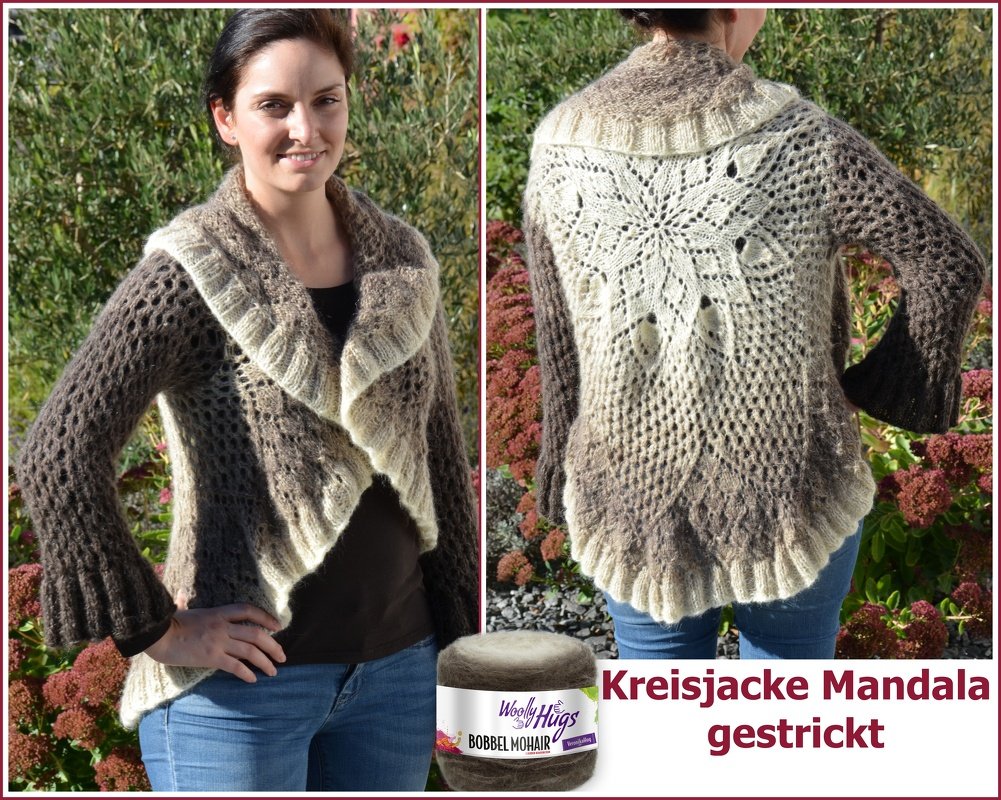 Kreisjacke MANDALA - aus BOBBEL-MOHAIR von Woolly Hugs gestrickt
