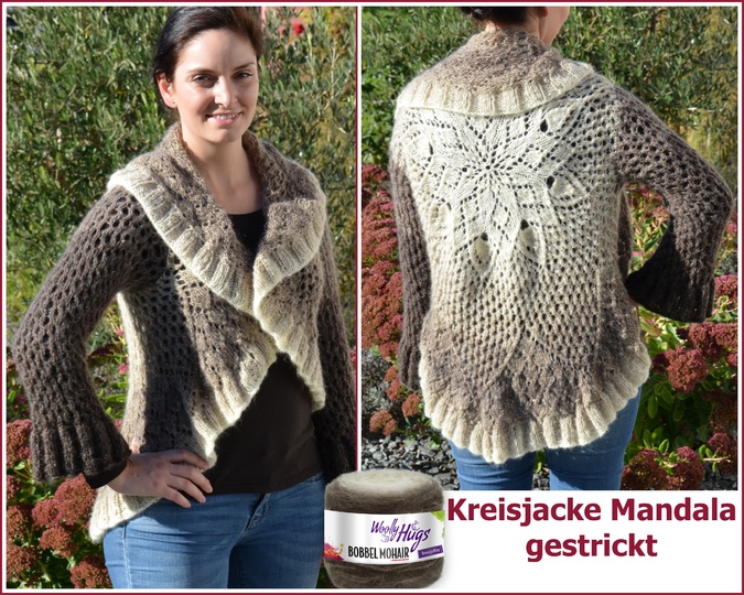 Kreisjacke MANDALA - aus BOBBEL-MOHAIR von Woolly Hugs gestrickt