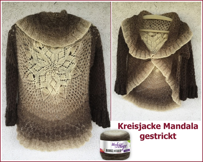 Kreisjacke MANDALA - aus BOBBEL-MOHAIR von Woolly Hugs gestrickt