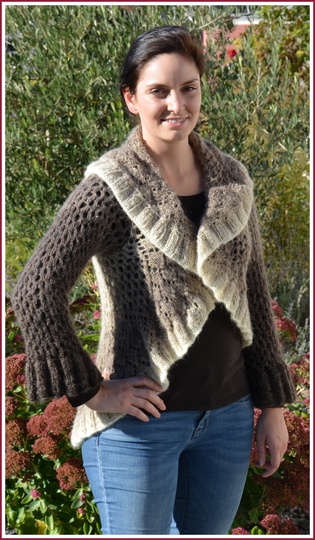 Kreisjacke MANDALA - aus BOBBEL-MOHAIR von Woolly Hugs gestrickt
