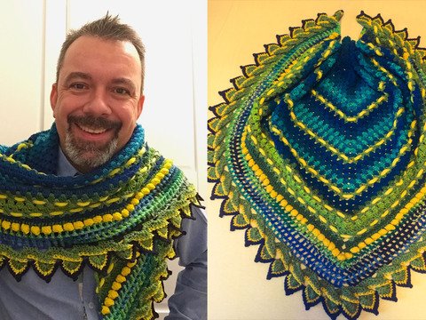 Dreieckstuch "Helmi`s Neptuntraum", gehäkelt