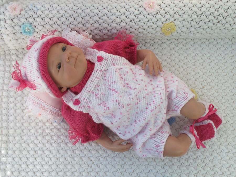 Strickanleitung Babyset Paula für Reborn und Baby