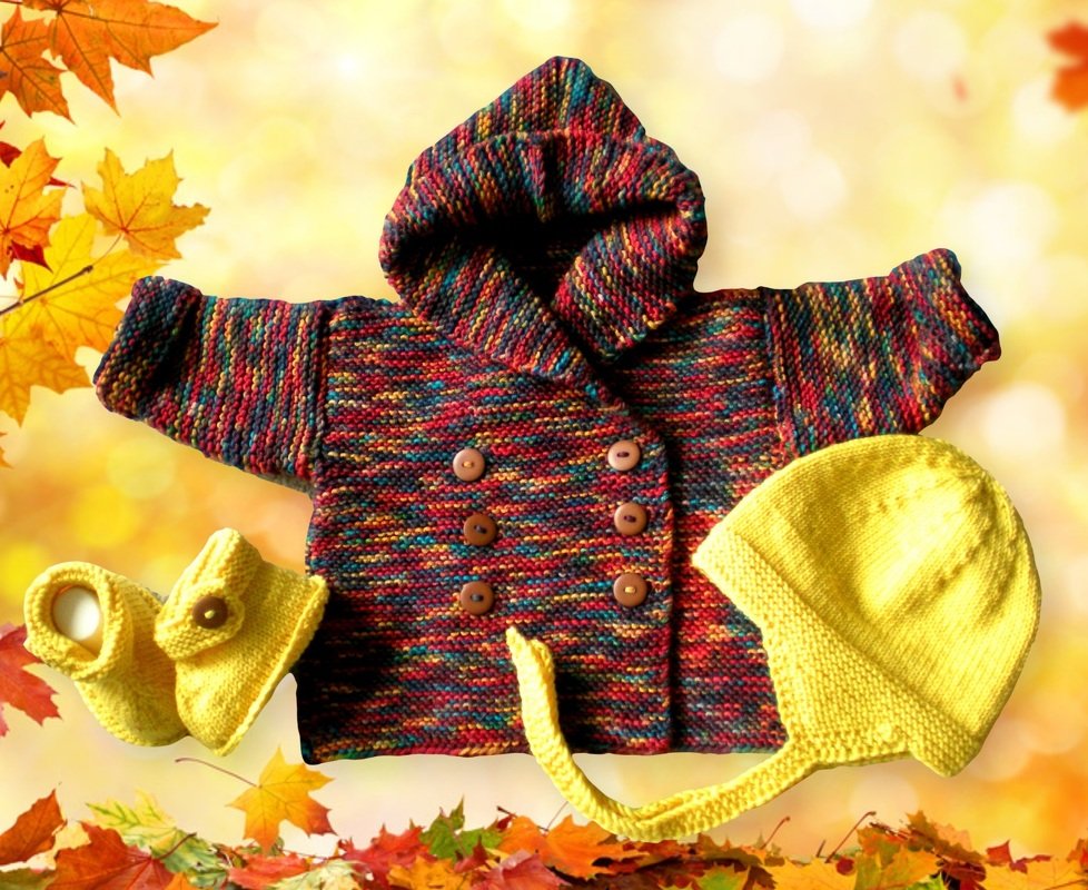 Jacke - Mütze - Schuhe Strickanleitung in verschiedenen Größen