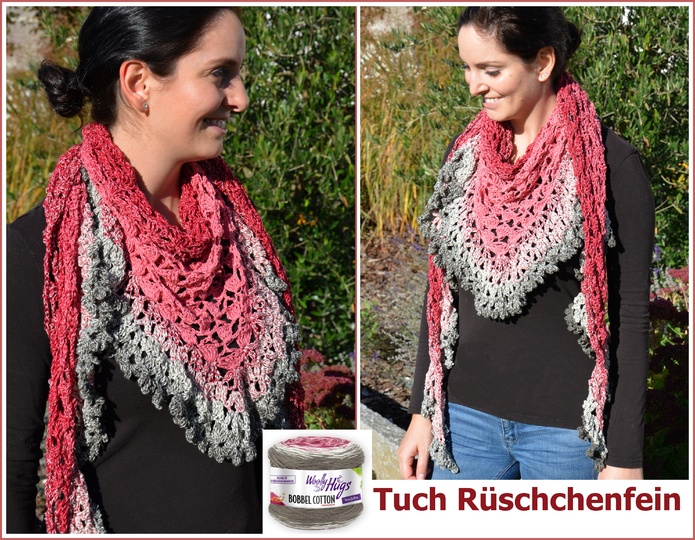Tuch "Rüschchenfein" mit 1 BOBBEL-COTTON von Woolly Hugs