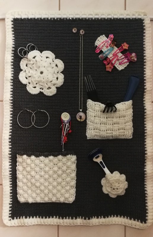 gehäkelte Wand-Aufbewahrung für Küche, Bad oder Kinderzimmer