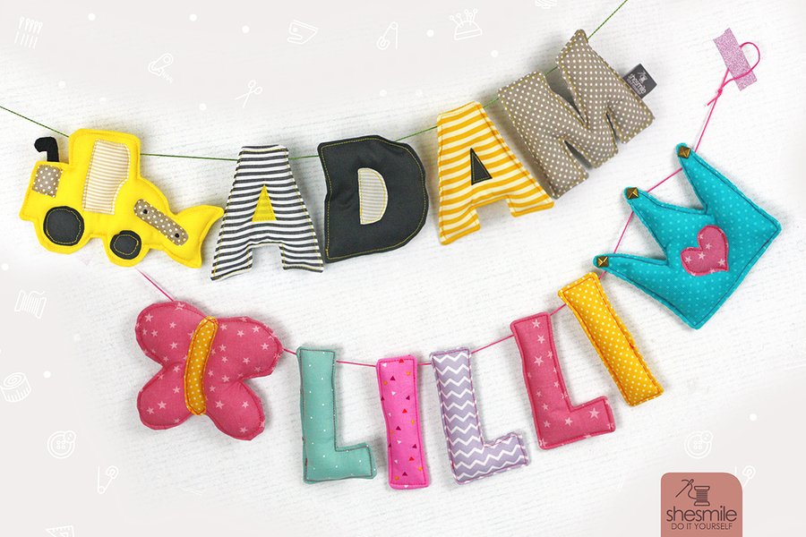 Buchstaben &amp; Formen "Letterello" (Nähanleitung und Schnittmuster)