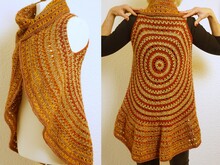 Häkelanleitung Kreisjacke / Kreisweste "Sandra" aus Bobbel, alle Größen