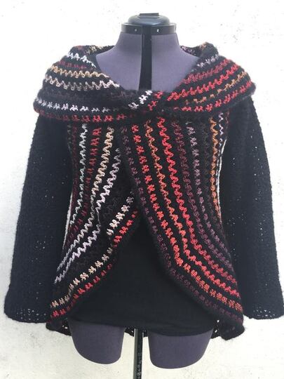 Häkelanleitung Kreisjacke / Kreisweste "Sandra" aus Bobbel, alle Größen