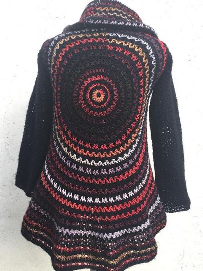 Häkelanleitung Kreisjacke / Kreisweste "Sandra" aus Bobbel, alle Größen