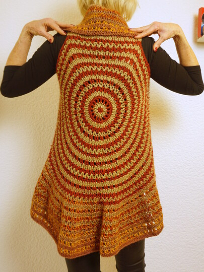 Häkelanleitung Kreisjacke / Kreisweste "Sandra" aus Bobbel, alle Größen