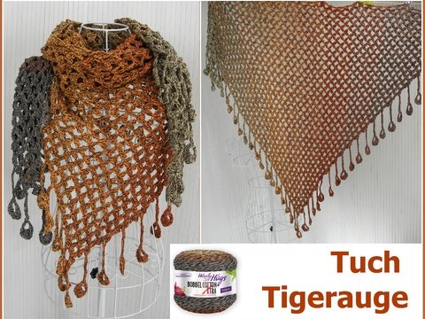 Tuch "Tigerauge" mit 1 BOBBEL-COTTON XTRA von Woolly Hugs