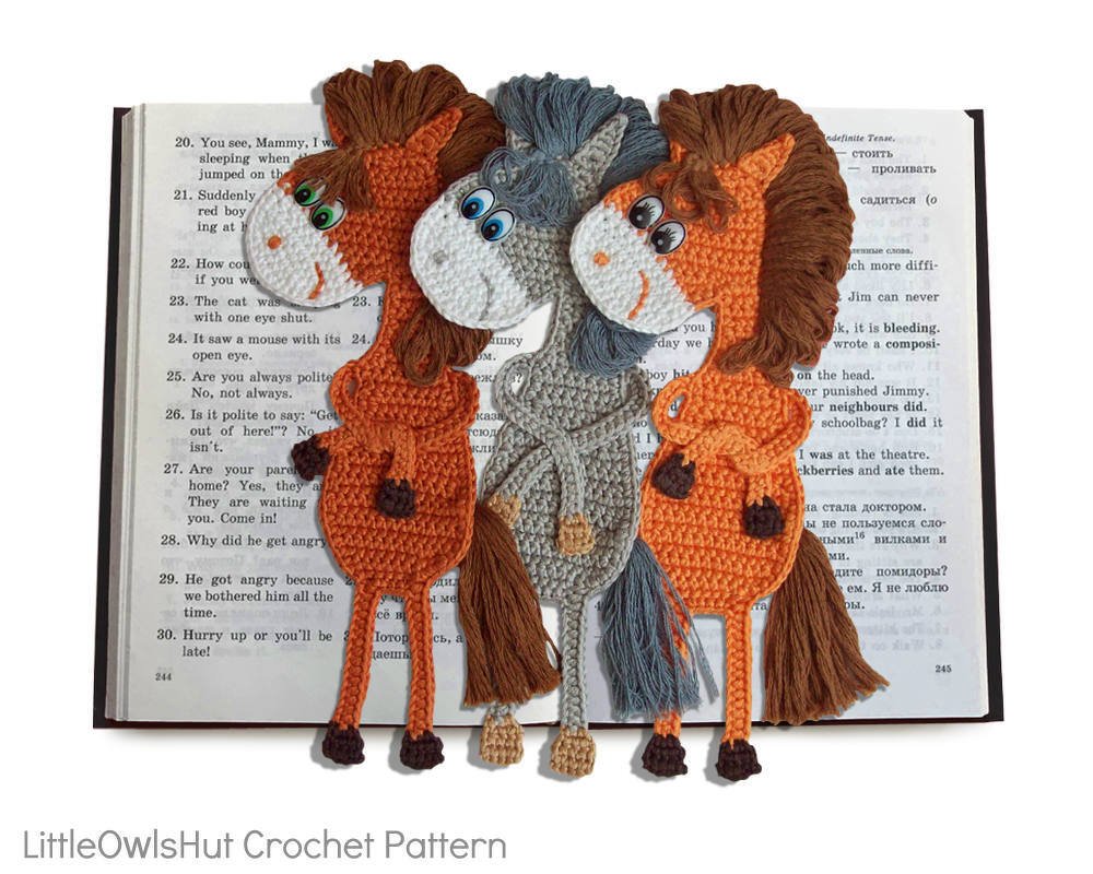 025 Crochet Pattern - Horse Ge-GE-Bookmark or decor - Amigurumi PDF file by Zabelina CP