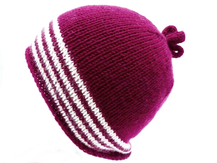 Strickanleitung, Mütze mit Streifen und Zipfel  in 3 Größen