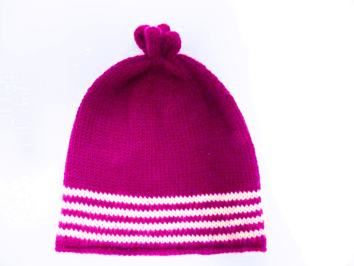 Strickanleitung, Mütze mit Streifen und Zipfel  in 3 Größen