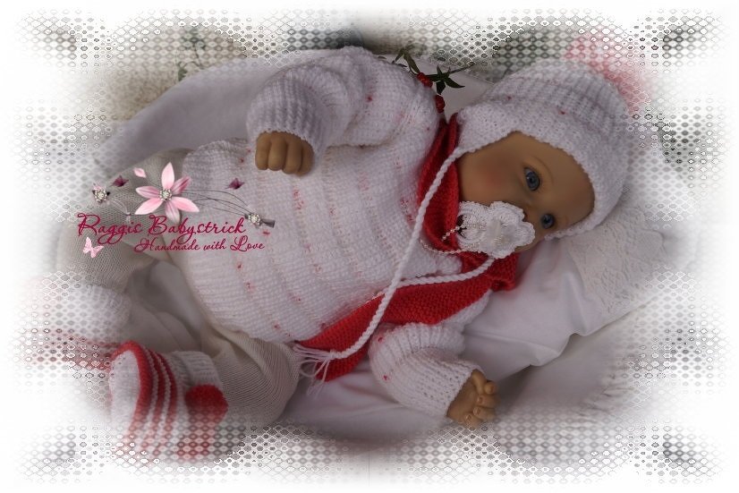 Strickanleitung f&uuml;r Baby's u. Reborns Modell Gitti Gr. 50 - 56 4-teilig
