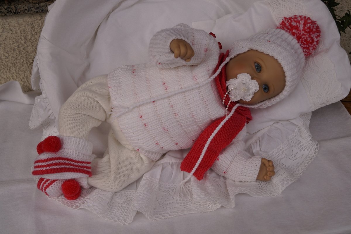 Strickanleitung f&uuml;r Baby's u. Reborns Modell Gitti Gr. 50 - 56 4-teilig - Bild 3