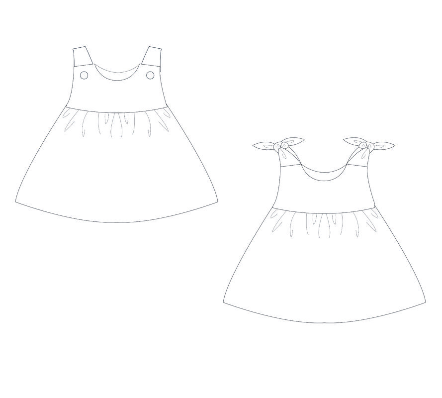 sewing pattern baby pinafore CLARA & LIPSIA tutorial 3m/6m–3y/4y - Image 3