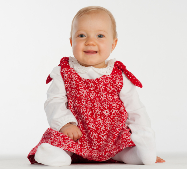 sewing pattern baby pinafore CLARA & LIPSIA tutorial 3m/6m–3y/4y