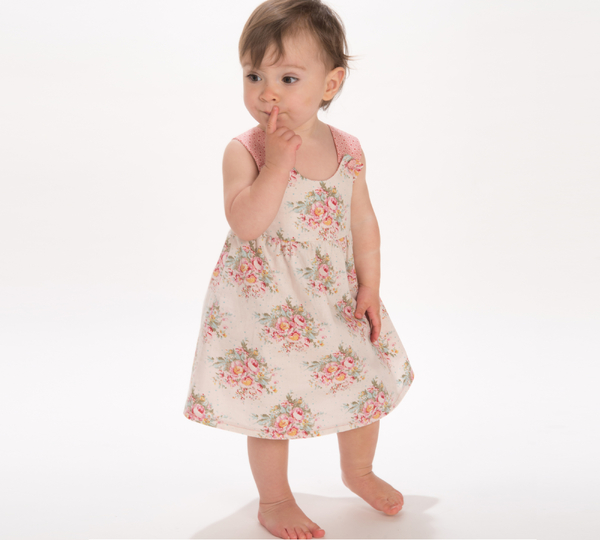 sewing pattern baby pinafore CLARA & LIPSIA tutorial 3m/6m–3y/4y