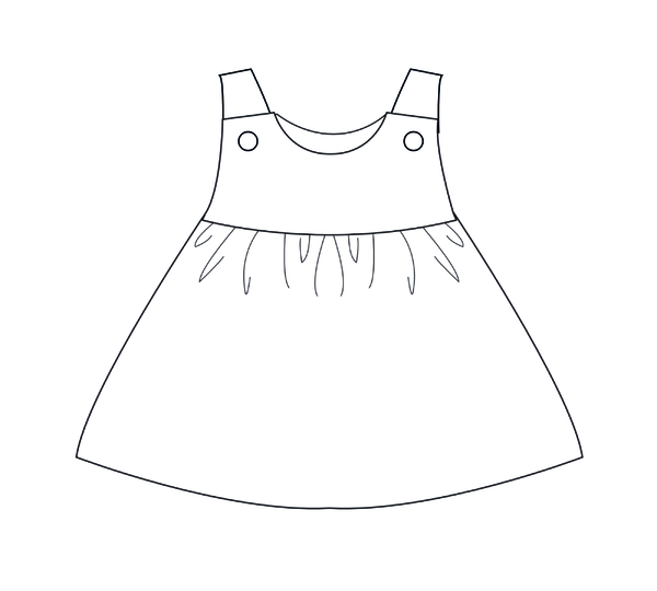 sewing pattern baby pinafore CLARA & LIPSIA tutorial 3m/6m–3y/4y